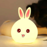 Cute Rabbit Silicone Night Lamp – Soft LED Bedside Light for Kids & Home