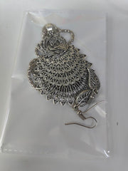 Oxidized Peacock Style Pendant & Chain with Earrings